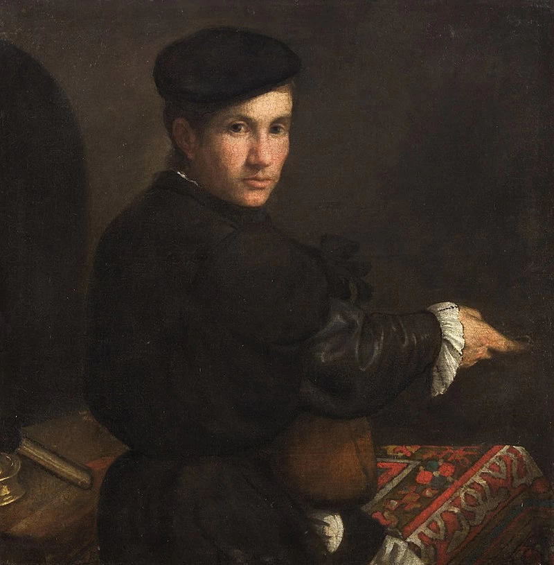 Ritratto di un giovane con un mandolino - Kunsthistorisches Museum, Jacopo da Ponte, detto Bassano